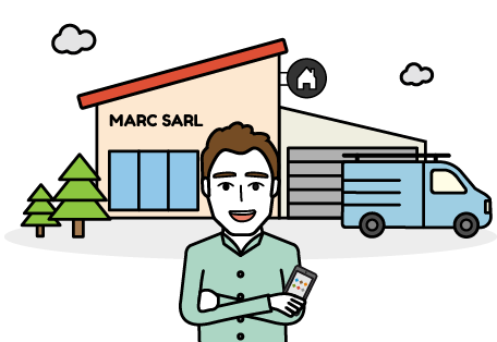 Patron de PME avec son camion - Marc SARL