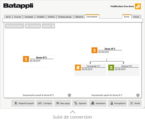 Batappli logiciel bâtiment - Fenêtre de suivi des conversions de cocuments