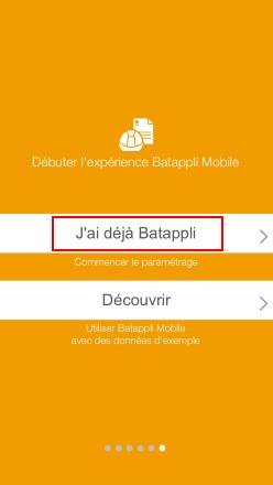 batappli mobile configuration acces