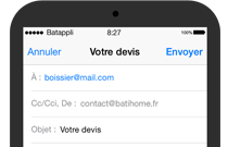 Capture ecran Batappli Mobile - Envoie devis et facture par mail